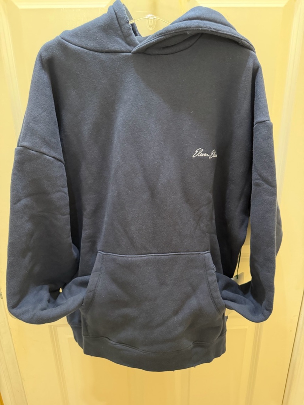 Eleven Eleven Men's Navy Hoodie with Script Logo